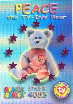 TY Beanie Babies BBOC Card - Series 3 Wild (MAGENTA) - PEACE the Ty-Dye Bear