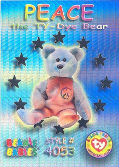 TY Beanie Babies BBOC Card - Series 3 Wild (SILVER) - PEACE the Ty-Dye Bear