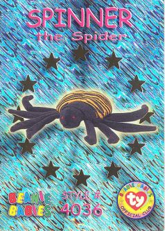 TY Beanie Babies BBOC Card - Series 3 Wild (GOLD) - SPINNER the Spider