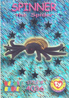 TY Beanie Babies BBOC Card - Series 3 Wild (SILVER) - SPINNER the Spider