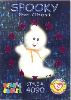 TY Beanie Babies BBOC Card - Series 3 Wild (MAGENTA) - SPOOKY the Ghost