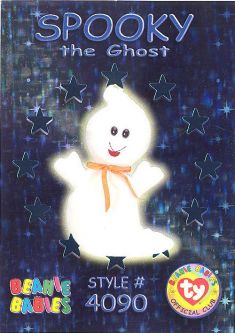 TY Beanie Babies BBOC Card - Series 3 Wild (TEAL) - SPOOKY the Ghost