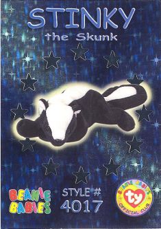 TY Beanie Babies BBOC Card - Series 3 Wild (SILVER) - STINKY the Skunk