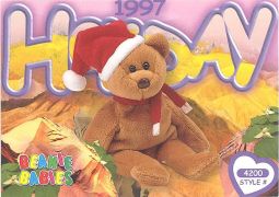 TY Beanie Babies BBOC Card - Series 4 Common - 1999 HOLIDAY TEDDY