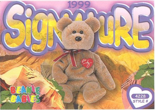 TY Beanie Baby 1999 Signature Bear 