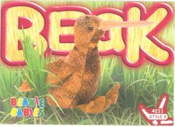 TY Beanie Babies BBOC Card - Series 4 Common - BEAK the Kiwi Bird