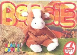 TY Beanie Babies BBOC Card - Series 4 Common - BESSIE the Cow