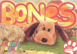 TY Beanie Babies BBOC Card - Series 4 Common - BONES the Dog