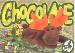 TY Beanie Babies BBOC Card - Series 4 Common - CHOCOLATE the Moose