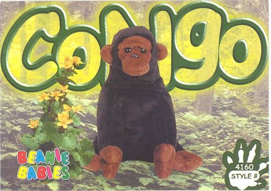 Ty Beanie Baby Congo the Gorilla Plush Toy 4160 for sale online 