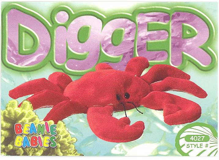 Digger The Crab Beanie Buddy Digger Beanie Baby Value TY Beanie