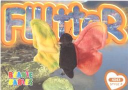 TY Beanie Babies BBOC Card - Series 4 Common - FLUTTER the Butterfly