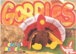 TY Beanie Babies BBOC Card - Series 4 Common - GOBBLES the Turkey