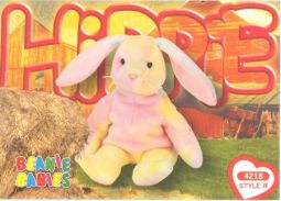 TY Beanie Babies BBOC Card - Series 4 Common - HIPPIE the Ty-Dye Bunny