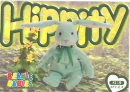 TY Beanie Babies BBOC Card - Series 4 Common - HIPPITY the Mint Bunny