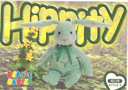 TY Beanie Babies BBOC Card - Series 4 Common - HIPPITY the Mint Bunny