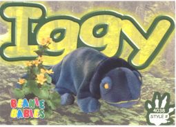 TY Beanie Babies BBOC Card - Series 4 Common - IGGY the Ty-Dye Chameleon