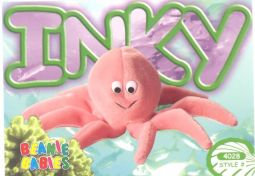 TY Beanie Babies BBOC Card - Series 4 Common - INKY the Pink Octopus