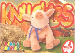 TY Beanie Babies BBOC Card - Series 4 Common - KNUCKLES the Pig