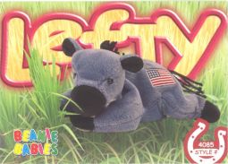 TY Beanie Babies BBOC Card - Series 4 Common - LEFTY the Donkey