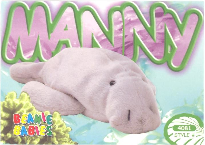Manny the shop manatee beanie baby