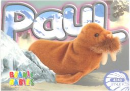 TY Beanie Babies BBOC Card - Series 4 Common - PAUL the Walrus