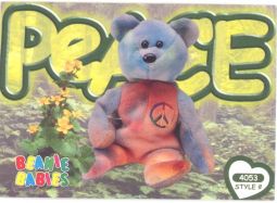 TY Beanie Babies BBOC Card - Series 4 Common - PEACE the Ty-Dye Bear