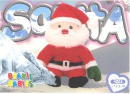 TY Beanie Babies BBOC Card - Series 4 Common - SANTA the Jolly Elf