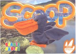 TY Beanie Babies BBOC Card - Series 4 Common - SCOOP the Pelican