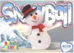 TY Beanie Babies BBOC Card - Series 4 Common - SNOWBALL the Snowman