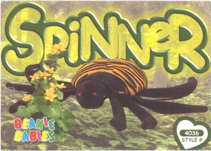 SPINNER the Spider NM//Mint Series 4 Common TY Beanie Babies BBOC Card