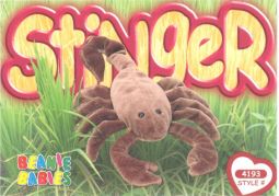 TY Beanie Babies BBOC Card - Series 4 Common - STINGER the Scorpion