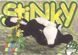 TY Beanie Babies BBOC Card - Series 4 Common - STINKY the Skunk