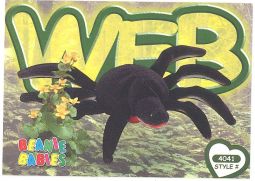 TY Beanie Babies BBOC Card - Series 4 Common - WEB the Spider