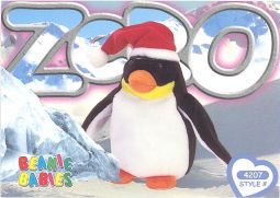 TY Beanie Babies BBOC Card - Series 4 Common - ZERO the Penguin