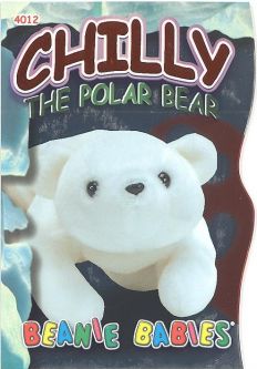 TY Beanie Babies BBOC Card - Series 4 - Beanie/Buddy Left (ORANGE) - CHILLY the Polar Bear
