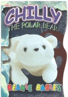 TY Beanie Babies BBOC Card - Series 4 - Beanie/Buddy Left (PURPLE) - CHILLY the Polar Bear