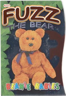 TY Beanie Babies BBOC Card - Series 4 - Beanie/Buddy Left (ORANGE) - FUZZ the Bear