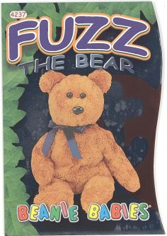 TY Beanie Babies BBOC Card - Series 4 - Beanie/Buddy Left (PURPLE) - FUZZ the Bear