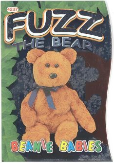 TY Beanie Babies BBOC Card - Series 4 - Beanie/Buddy Left (SILVER) - FUZZ the Bear