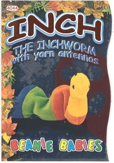 TY Beanie Babies BBOC Card - Series 4 - Beanie/Buddy Left (ORANGE) - INCH the Inchworm