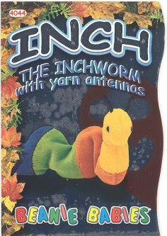 TY Beanie Babies BBOC Card - Series 4 - Beanie/Buddy Left (SILVER) - INCH the Inchworm