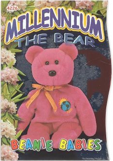 TY Beanie Babies BBOC Card - Series 4 - Beanie/Buddy Left (PURPLE) - MILLENNIUM the Bear