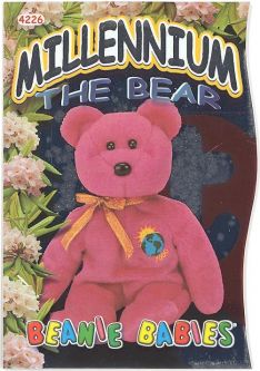 TY Beanie Babies BBOC Card - Series 4 - Beanie/Buddy Left (SILVER) - MILLENNIUM the Bear