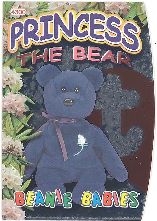 TY Beanie Babies BBOC Card - Series 4 - Beanie/Buddy Left (PURPLE) - PRINCESS the Bear