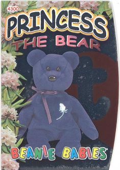 TY Beanie Babies BBOC Card - Series 4 - Beanie/Buddy Left (SILVER) - PRINCESS the Bear