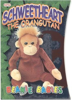 TY Beanie Babies BBOC Card - Series 4 - Beanie/Buddy Left (PURPLE) - SCHWEETHEART the Orangutan