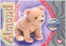 TY Beanie Babies BBOC Card - Series 4 Birthday (SILVER) - ALMOND the Bear