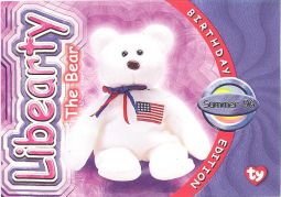 TY Beanie Babies BBOC Card - Series 4 Birthday (PURPLE) - LIBEARTY the Bear