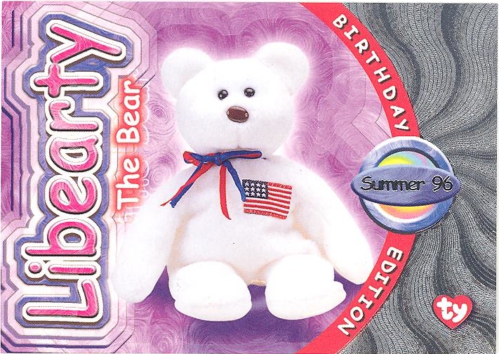 Details about   LIBEARTY The Bear TY Beanie Babies TRADING CARD 4057 BBOC Series 2 Blue NM/M 